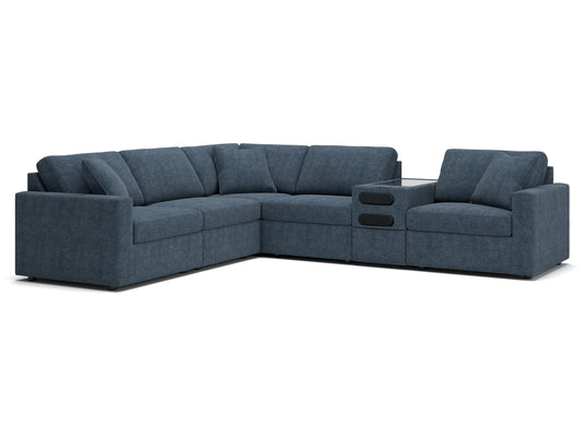 MODMAX 6-PIECE PERFORMANCE FABRIC MODULAR SECTIONAL WITH AUDIO CONSOLE