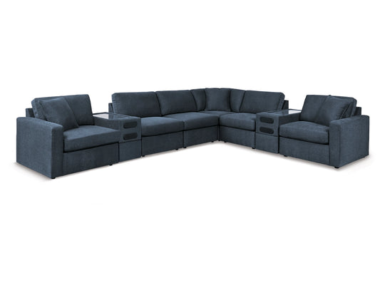 MODMAX 8-PIECE PERFORMANCE FABRIC MODULAR SECTIONAL WITH AUDIO CONSOLE