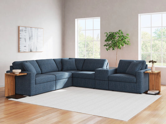 MODMAX 6-PIECE PERFORMANCE FABRIC MODULAR SECTIONAL WITH CONSOLE