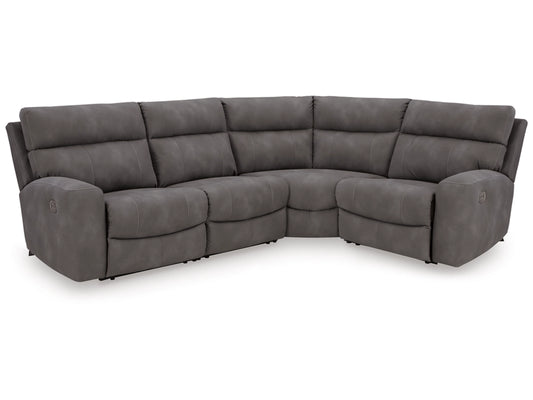 NEXT-GEN DURAPELLA 4-PIECE PERFORMANCE FABRIC DUAL POWER RECLINING MODULAR SECTIONAL