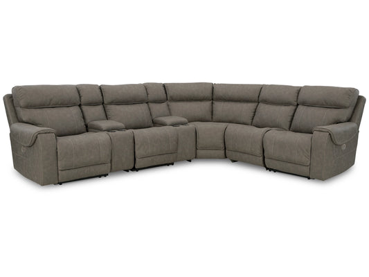 STARBOT 7-PIECE DUAL POWER RECLINING MODULAR SECTIONAL WITH CONSOLES