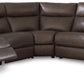 SALVATORE 5-PIECE DUAL POWER LEATHER MODULAR RECLINING SECTIONAL