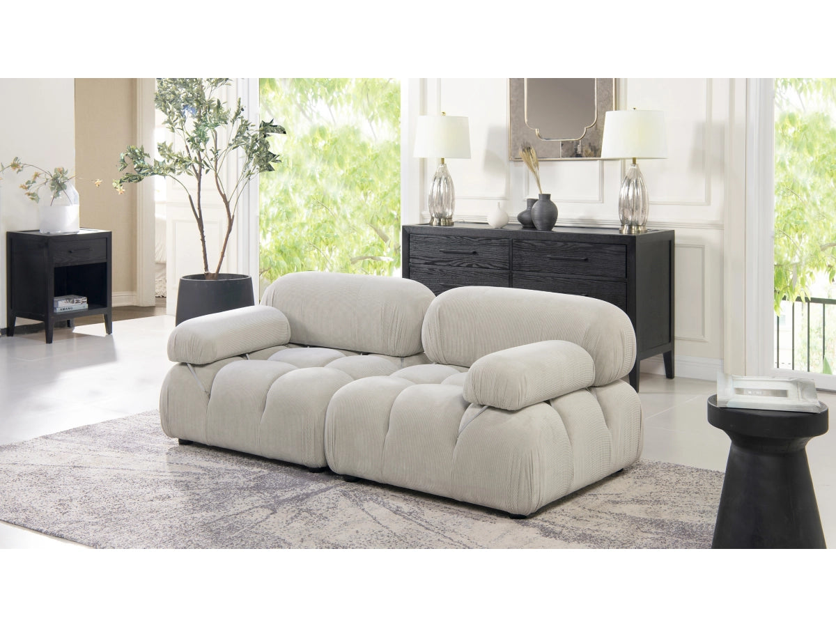 MARCEL BUBBLE CORDUROY MODULAR 2-PIECE LOVESEAT SOFA