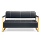 Modern Upholstery Faux, Leather Loveseat Sofa