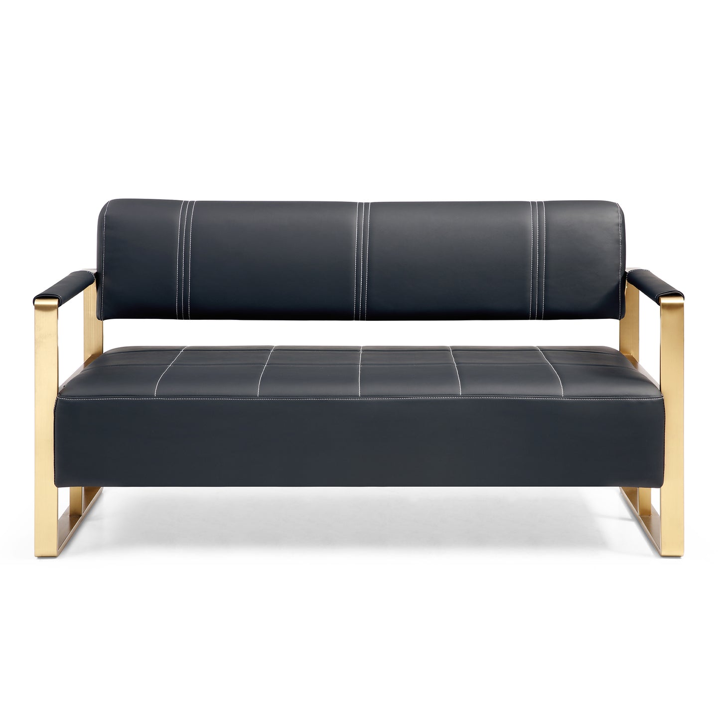 Modern Upholstery Faux, Leather Loveseat Sofa