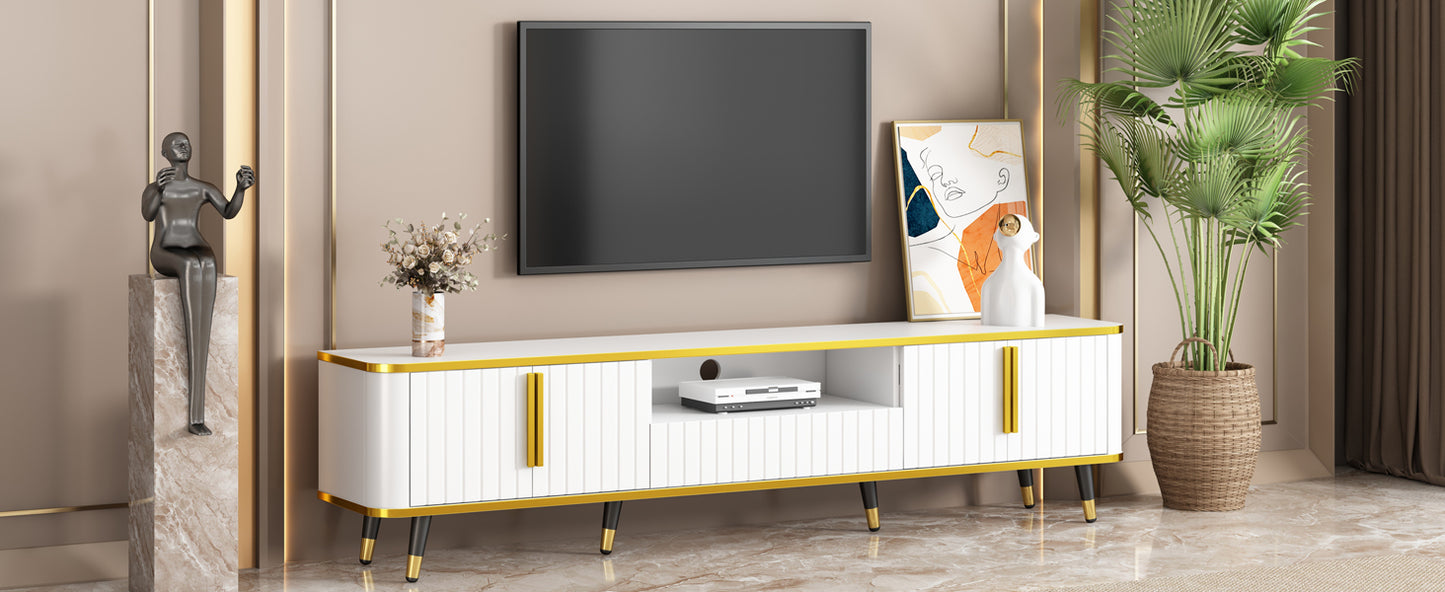 Minimalist TV Stand with Cabinets, for Up to 85" TV's