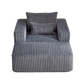 Corduroy Lounge Chair & Footrest – Fluffy Sleeper Sofa for Modern Comfort