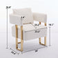 Modern Decorative Side Chair with Gold Metal Legs - 2PCS White