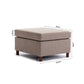 4-Seat Modular Sectional Sofa with 2 Ottomans