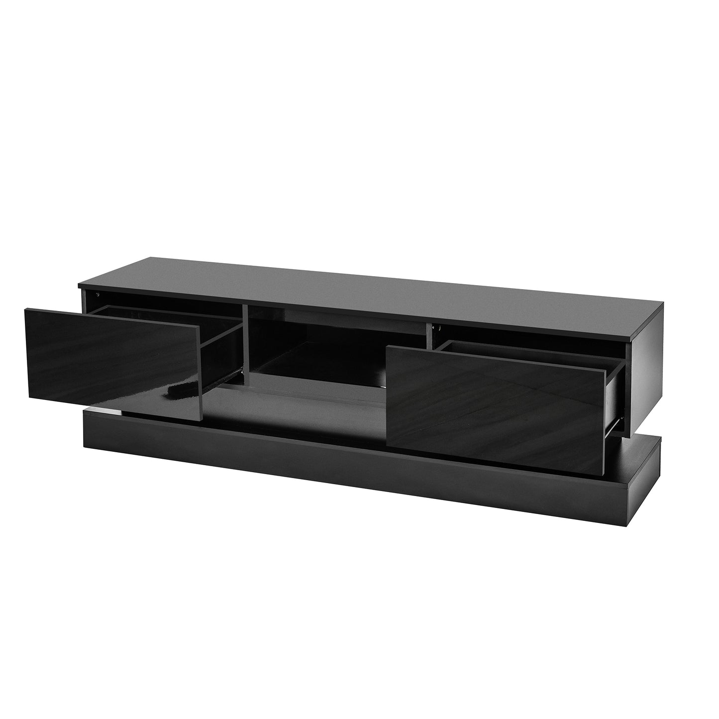 Modern TV Stand with LED Lights, High-Gloss Front & For up to 65" TV's