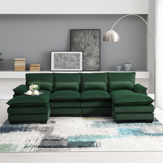 Velvet U-shaped Sectional Sofa