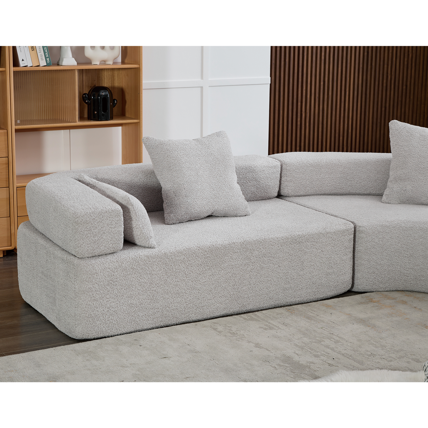 Oversized Semicircular Modular Sofa, Grey