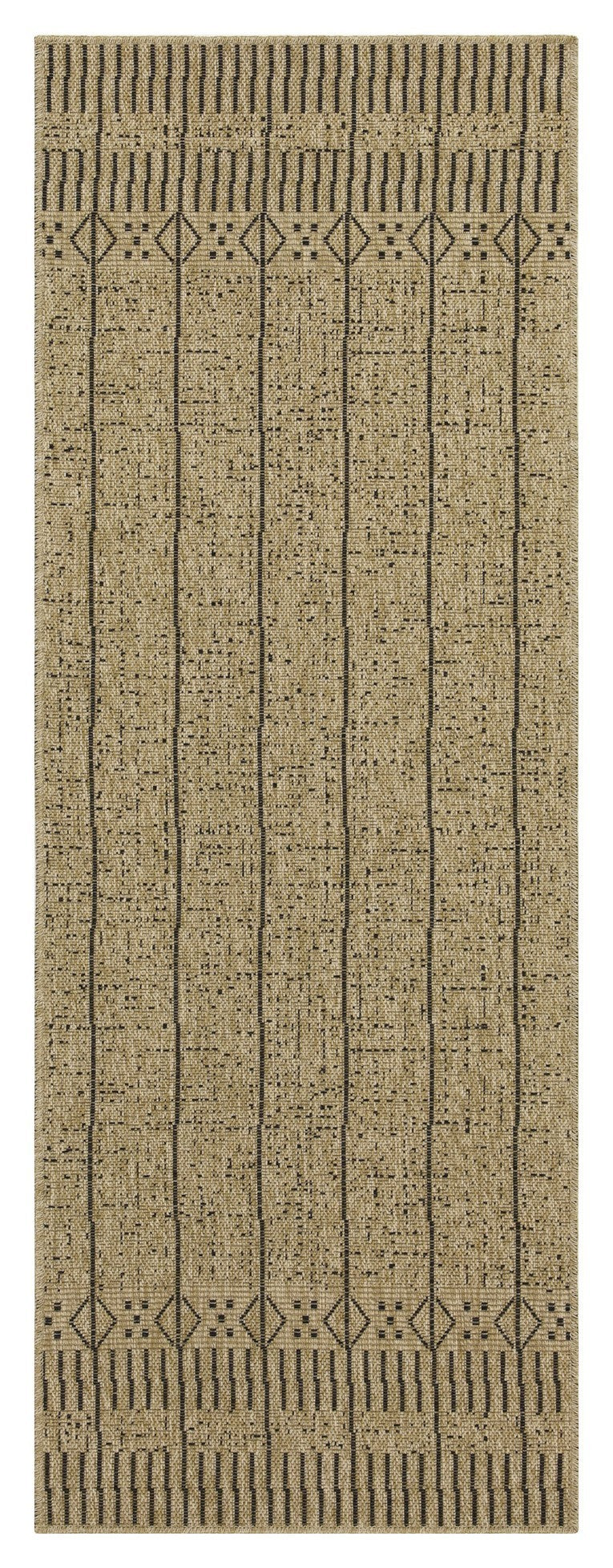 2 ft. 7 in. x 7 ft. 3 in. Jute/Black Indoor-Outdoor Area Rug