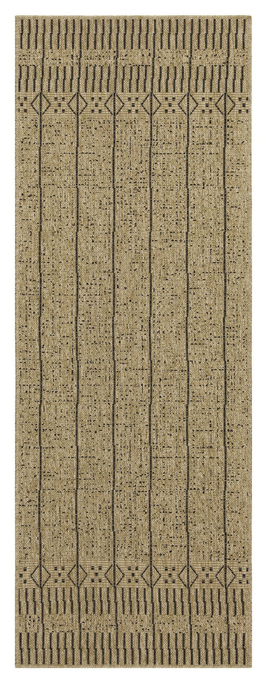 2 ft. 7 in. x 7 ft. 3 in. Jute/Black Indoor-Outdoor Area Rug