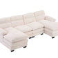 U-Shape Modular Corduroy Sofa - 2 Single Seats & 2 Chaises for Ultimate Comfort