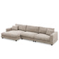 Oversized Corduroy L-Shaped Sectional Sofa with USB Ports & Cup Holders