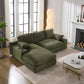 Corduroy Modular L-Shaped Sectional, Army Green