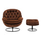 Rustic Accent Chair with Ottoman (Brown)