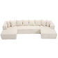 Modular Corduroy U-Sectional Sofa with Lounge Chaise