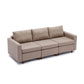 3-Seat Modular Sectional Sofa with 2 Ottomans