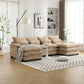 Chenille Fabric Oversized Four-Seater, U-shaped Combination Sofa