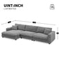 Oversized Corduroy L-Shaped Sectional Sofa with USB Ports & Cup Holders