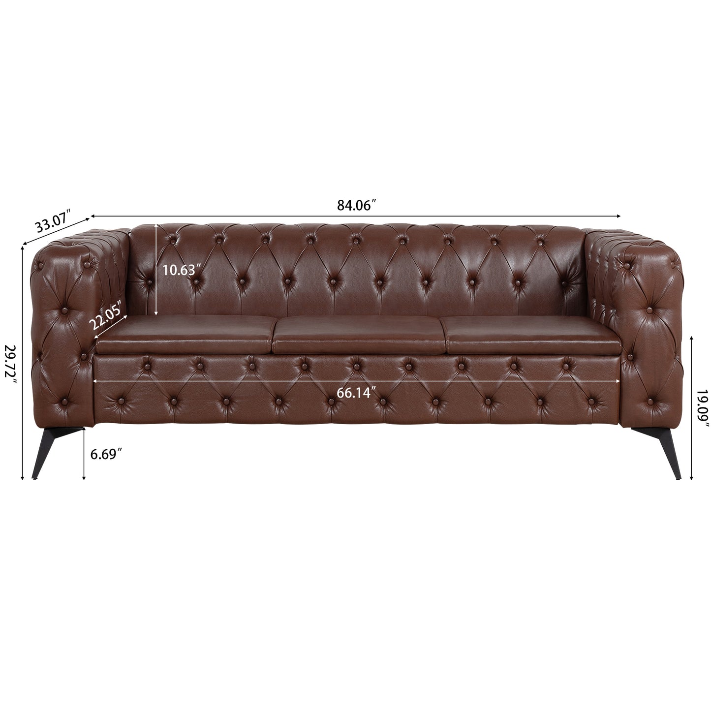 Traditional Square Arm Removable Cushion 3 seater Sofa