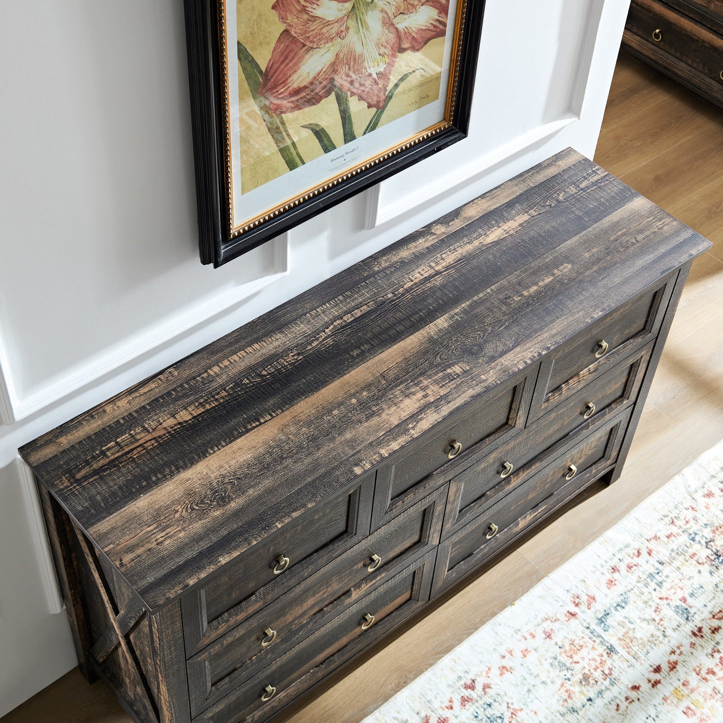 Farmhouse 7 Drawers Dresser - Rustic Wood Organizer