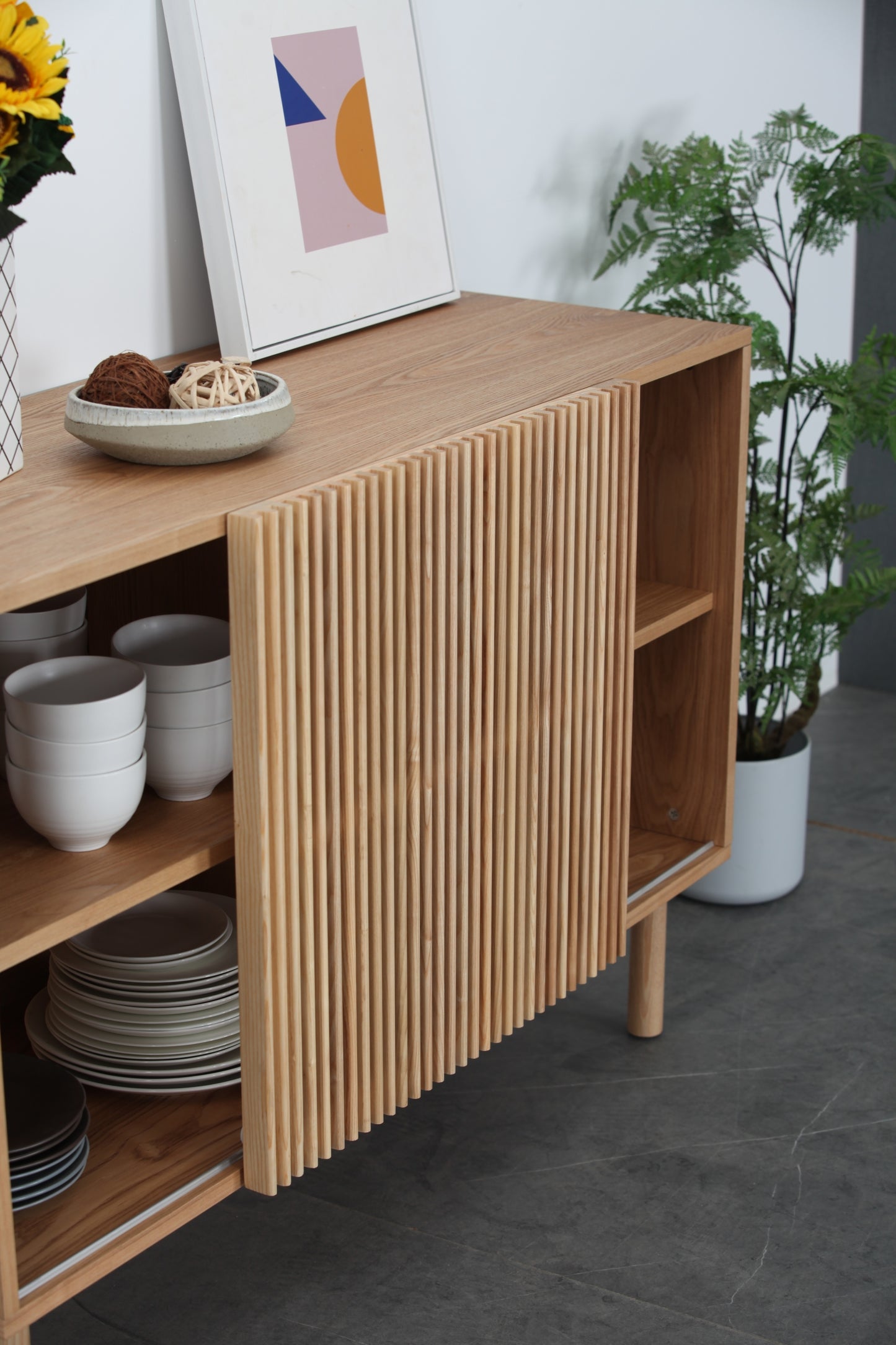 Modern Sideboard with 4 Cabinet, Storage Cabinet, TV Stand