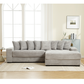 Oversized Corduroy L-Shaped Sofa - 2-Piece Sectional