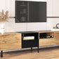 Modern TV Stand with 2 Cabinets & Open Storage Compartment, for TVs up to 85''