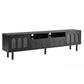 Fluted Glass TV Stand with LED Light Strip for Up to 80'' TV's