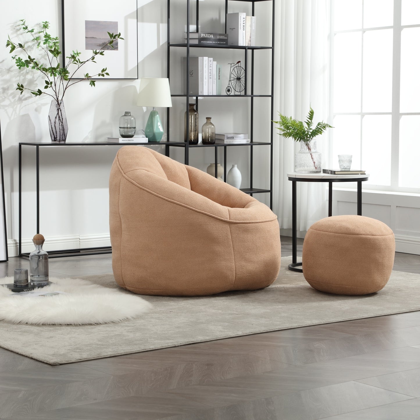 Bean Bag Sofa Chair, With Footrest