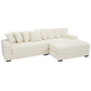 Oversized Corduroy L-Shaped Sofa with Chaise & Pillows