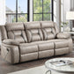 Tyson - Recliner Sofa With Drop Down Table - Pearl Silver