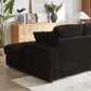 Corduroy 3-Seater Sofa With A Ottoman, 2 Storage & Cup Holder