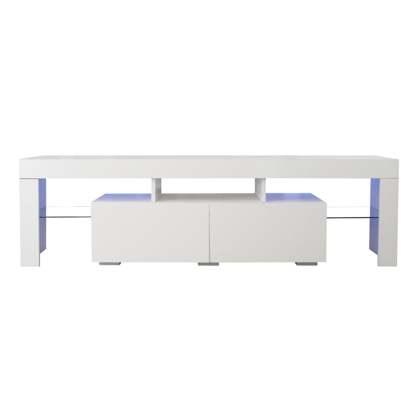 Modern White LED TV Stand with 20 Color Options & Remote Control For up to 70" TV's