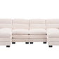 U-Shape Modular Corduroy Sofa - 2 Single Seats & 2 Chaises for Ultimate Comfort