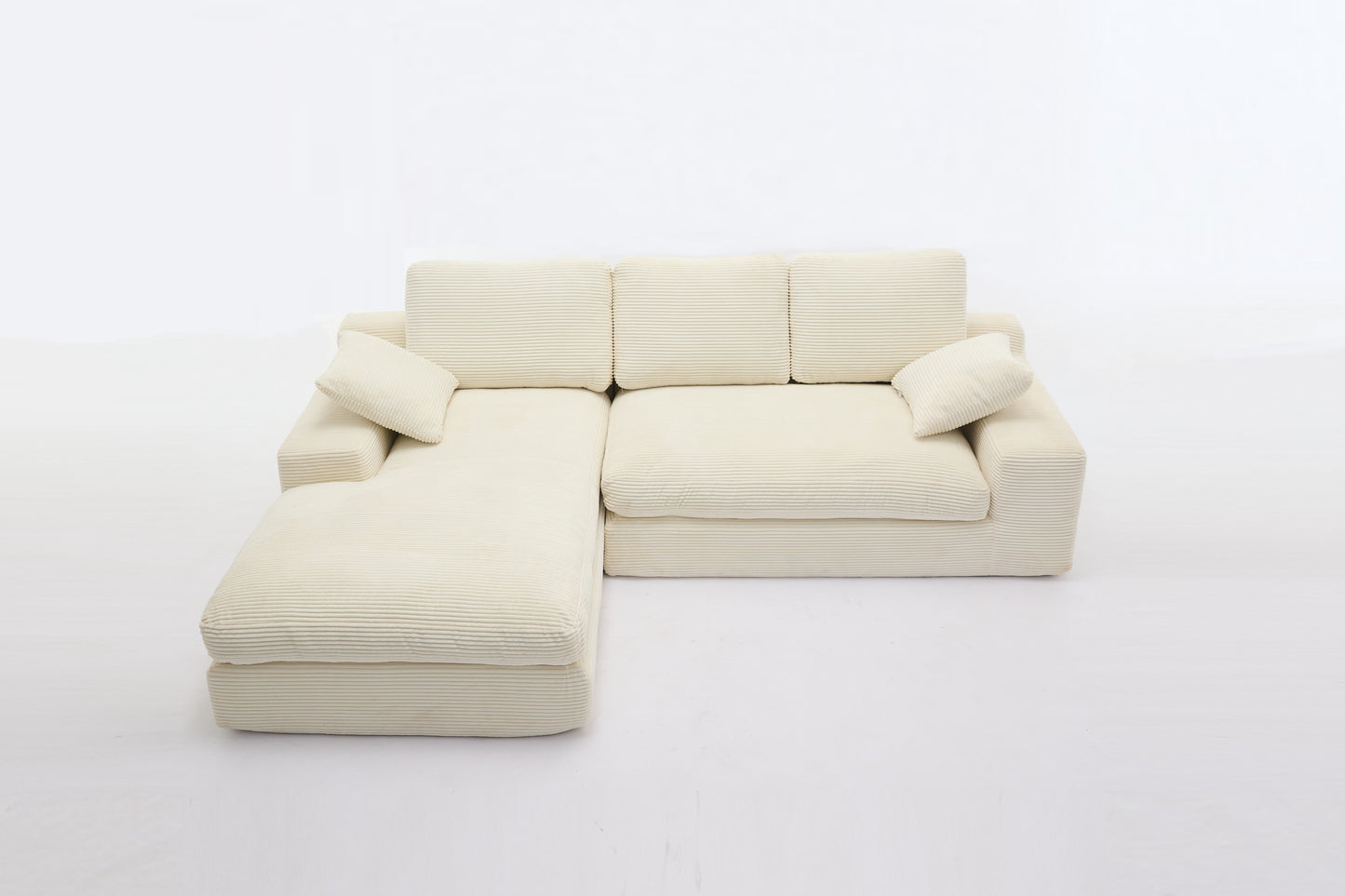 L Shaped 2 - Piece Corduroy Sectional