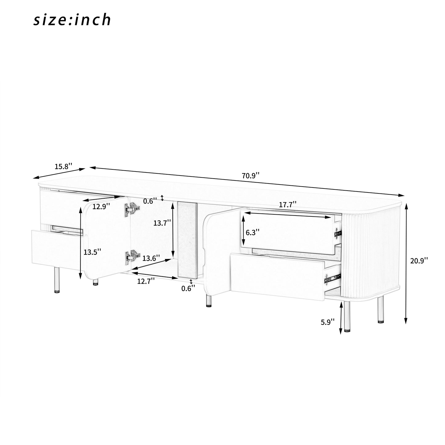 Modern TV Stand For up to 80" TV's