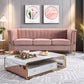 Velvet, 3-Seater Sofa Couch with Golden Metal Legs