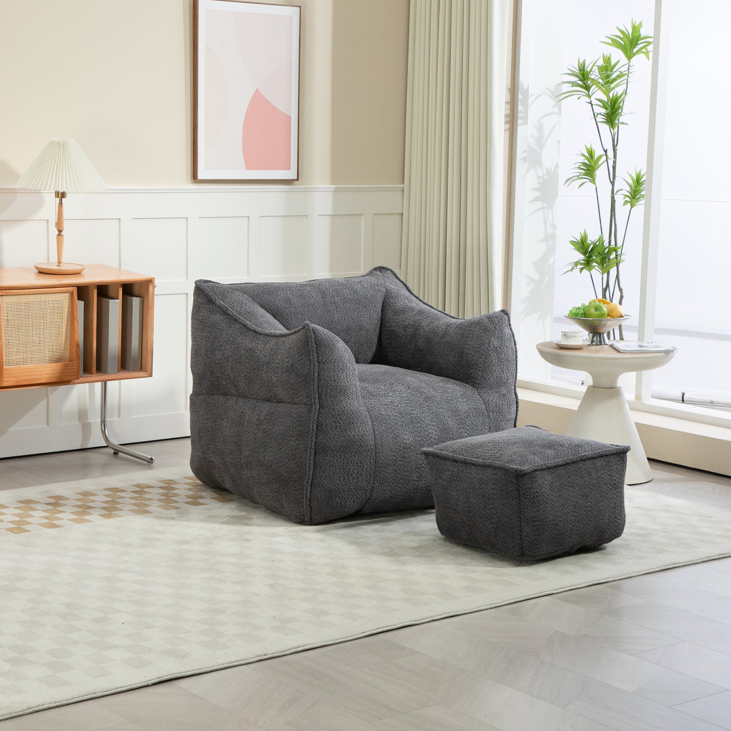 Bean Bag Kids Chair with Footstool