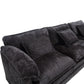 Oversized Boucle Fabric L-Shape Sectional - Movable Pedals with Detachable Armrests