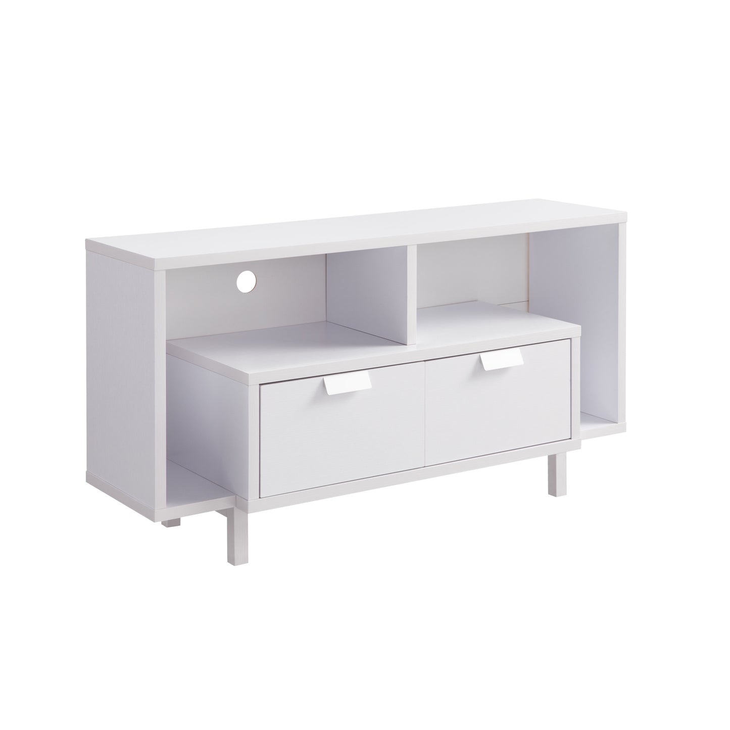 Modern TV Stand with Two Shelves and Two Drawers For up to 45" TV's