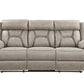 Tyson - Recliner Sofa With Drop Down Table - Pearl Silver