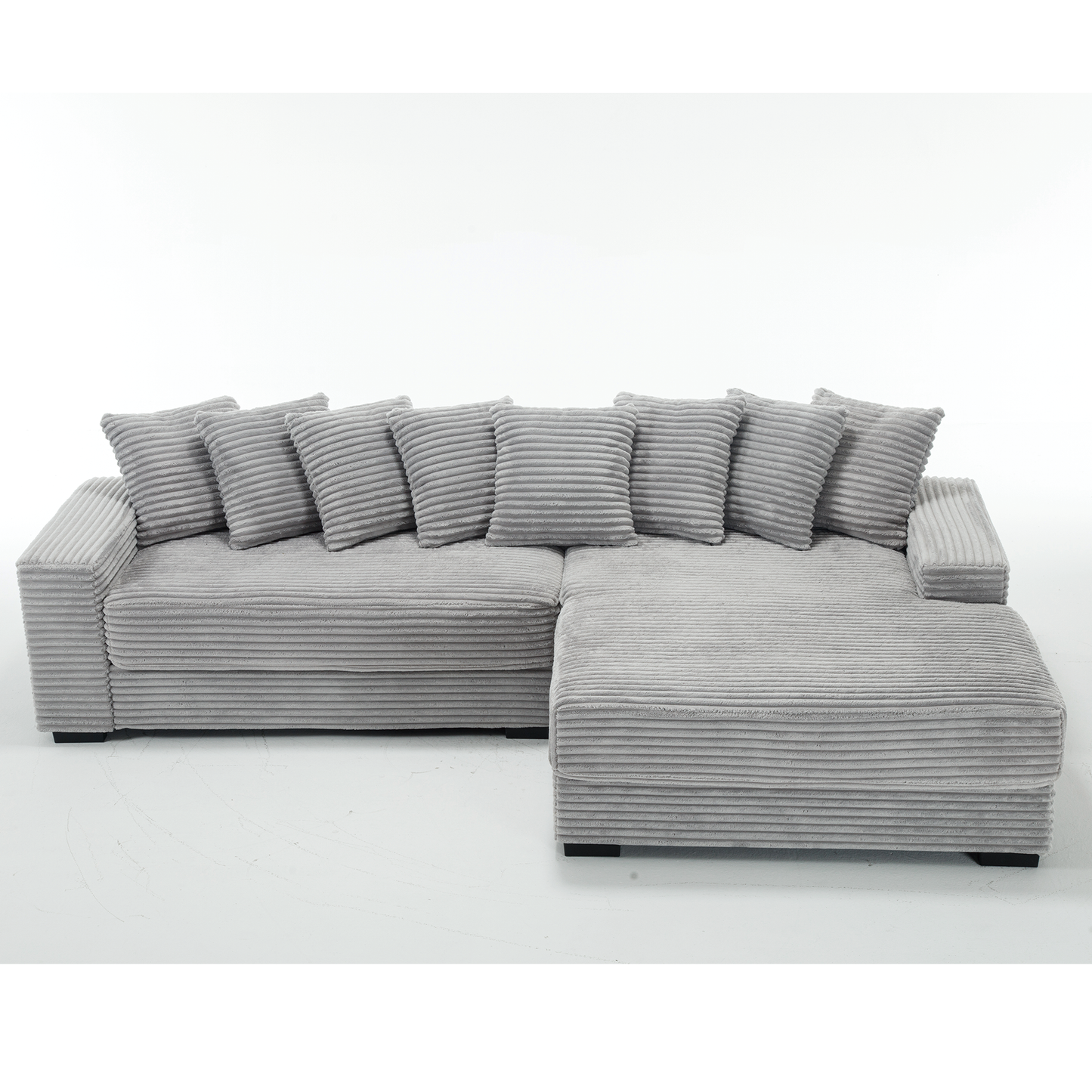 Oversized Corduroy L-Shaped Sofa - 2-Piece Sectional