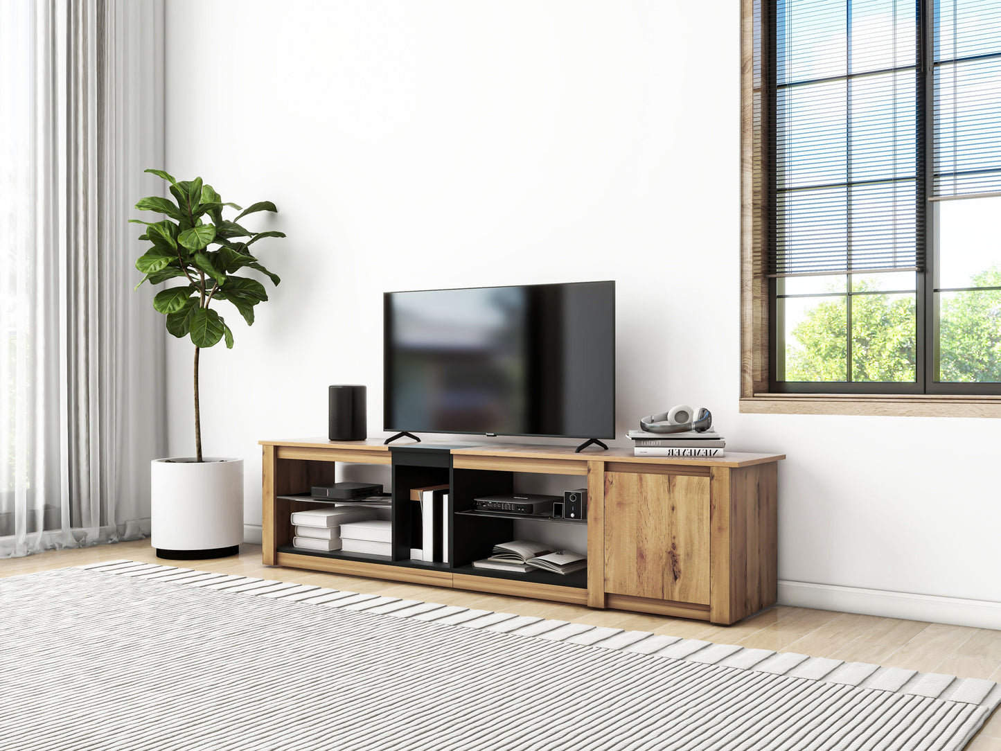 Modern TV Stand with LED Light For up to 80'' TV's