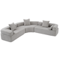 Oversized Semicircular Modular Sofa, Grey