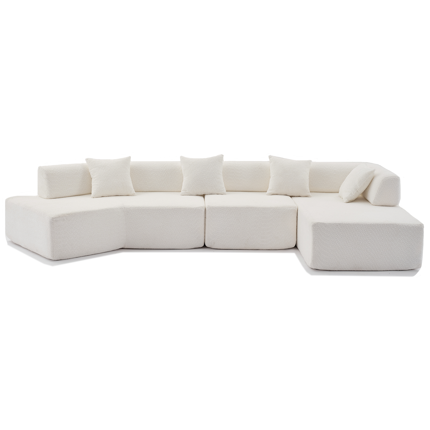 Minimalist 140" L-Shape Couch , 4 Seater , No Assembly Required