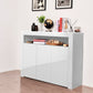 Sideboard Storage Cabinet with Muti- Colored LED Light & 3- Doors